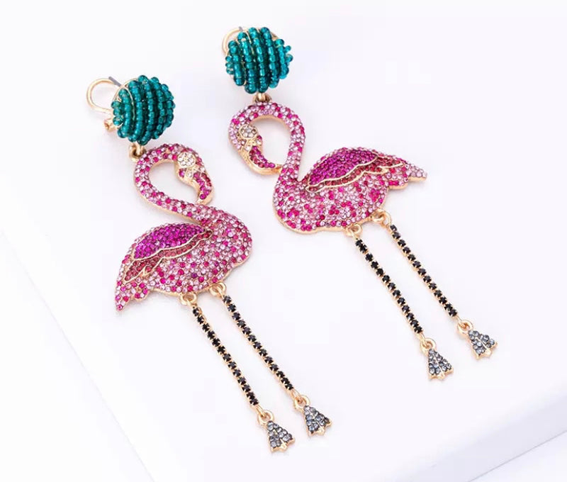 Flamingo away drop earrings