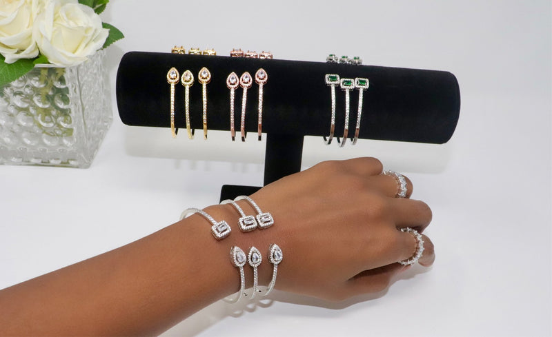 Princess cut cuff bracelets