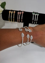 Princess cut cuff bracelets