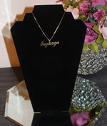 Boxed Chain Stainless Steel Nameplate Necklace